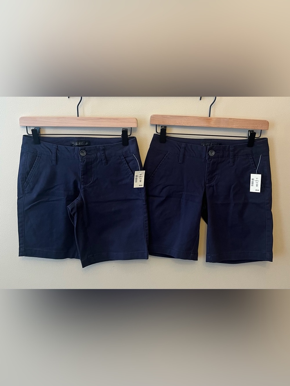 NWT Aeropostale Uniform Bermuda Shorts Navy Blue Women's Size 000 Lot of 2 Pair
